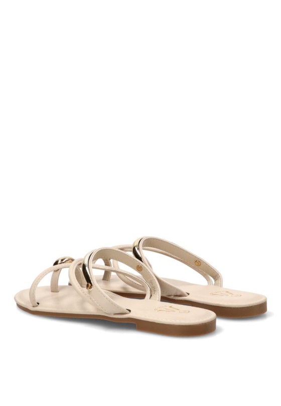 Sandalia beige con anillo XXL para mujer CINK‑ME DM7G25