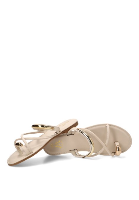 Sandalia beige con anillo XXL para mujer CINK‑ME DM7G25