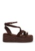 Sandalia TINAS 6012 con cuña media para mujer color café