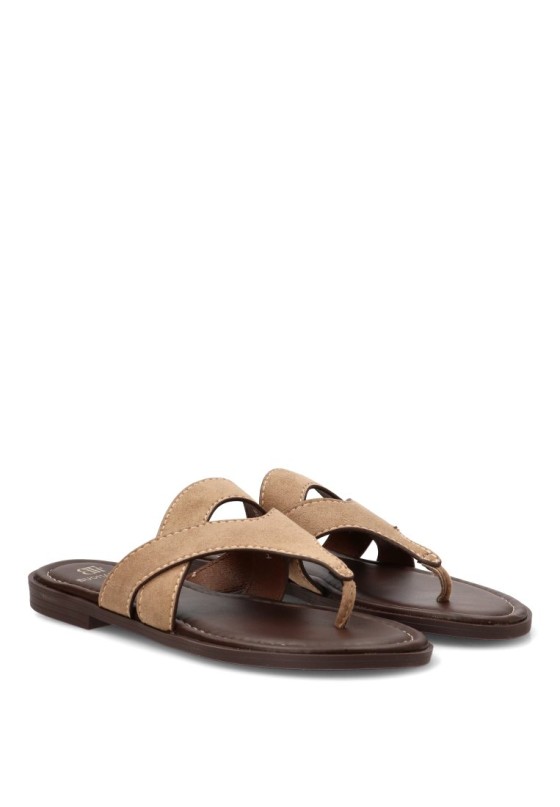 Sandalia de dedo kakhi para mujer Luna Collection HG-5819