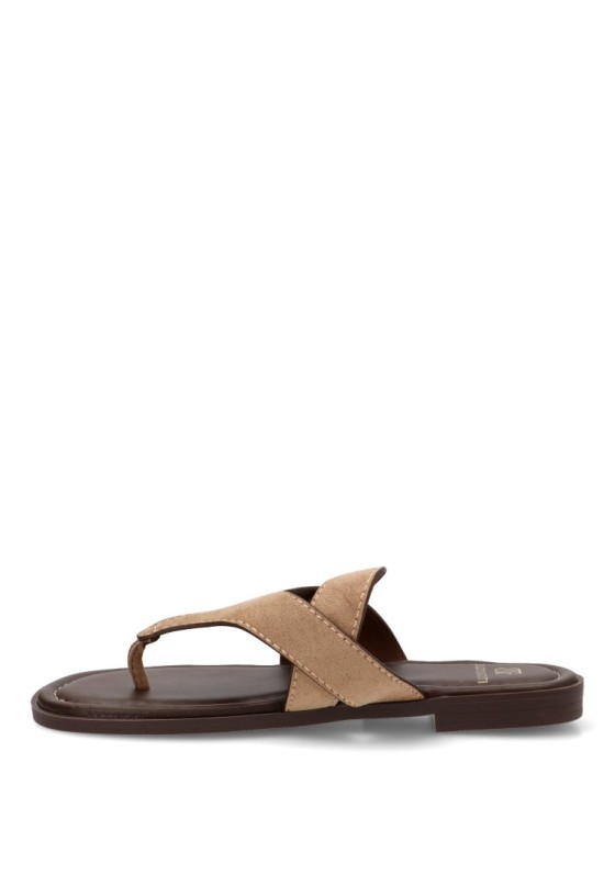 Sandalia de dedo kakhi para mujer Luna Collection HG-5819