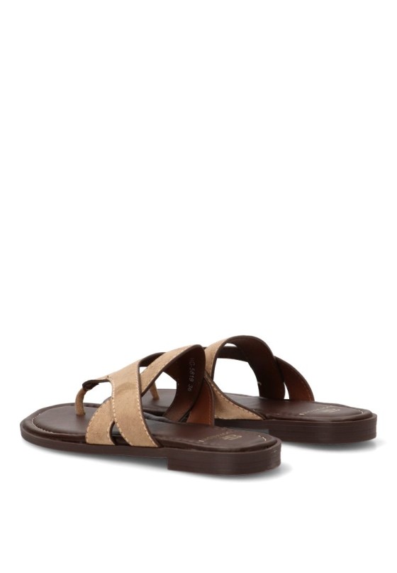 Sandalia de dedo kakhi para mujer Luna Collection HG-5819