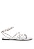 Sandalia de tiras en plata con suela plana para mujer LUNA TREND M6455