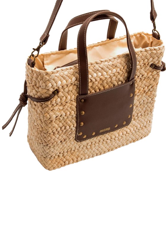 Bolso POZO de rafia marrón para mujer MUSTANG