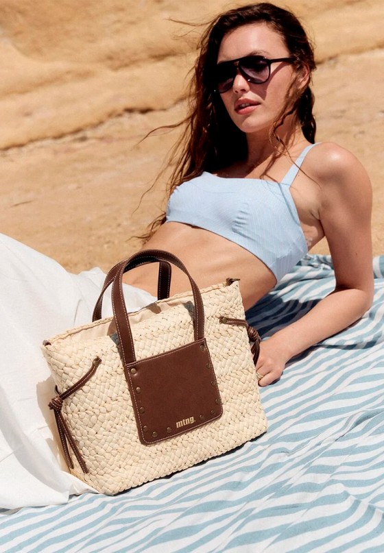 Bolso POZO de rafia marrón para mujer MUSTANG