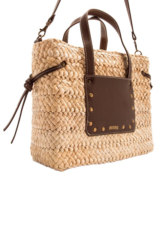Bolso POZO de rafia marrón para mujer MUSTANG