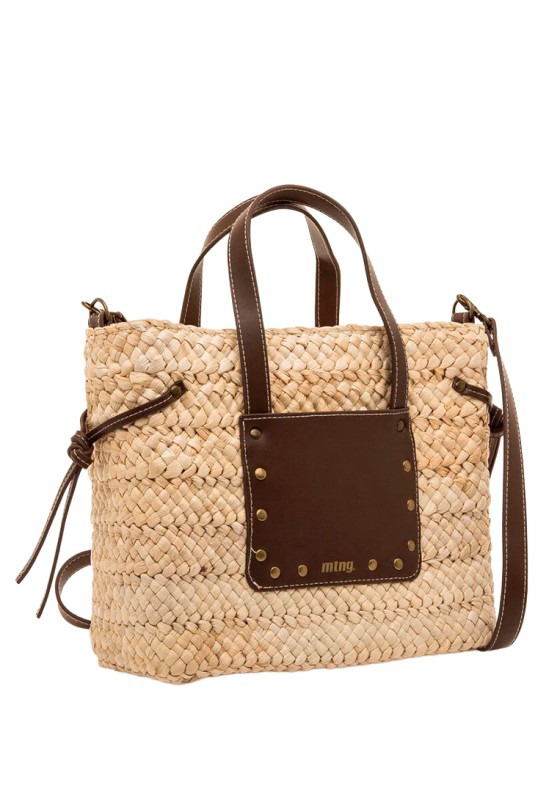 Bolso POZO de rafia marrón para mujer MUSTANG