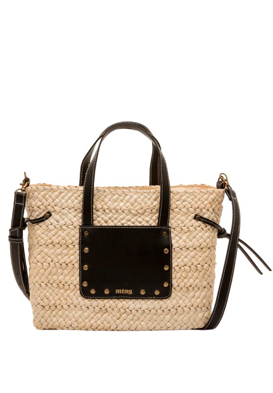 Bolso POZO de rafia negro para mujer MUSTANG