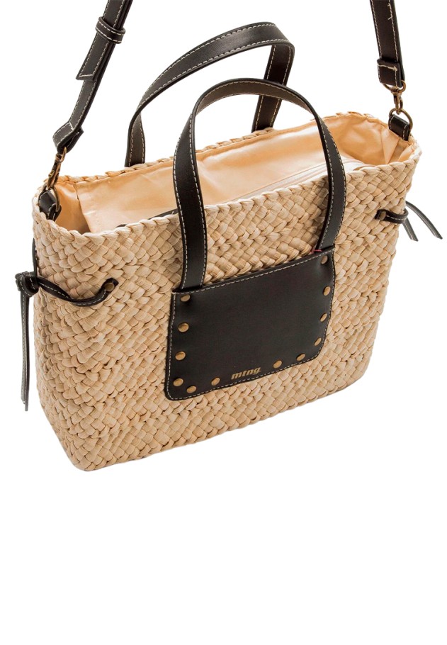 Bolso POZO de rafia negro para mujer MUSTANG