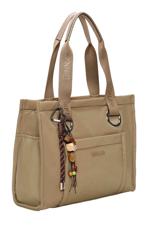 Bolso textil kakhi de mujer BINNARI 21150