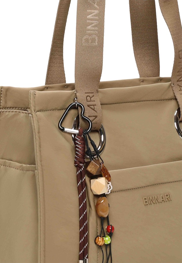 Bolso textil kakhi de mujer BINNARI 21150