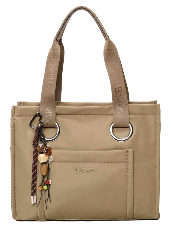 Bolso textil kakhi de mujer BINNARI 21150