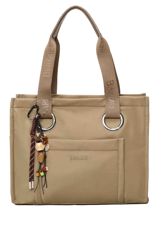 Bolso textil kakhi de mujer BINNARI 21150