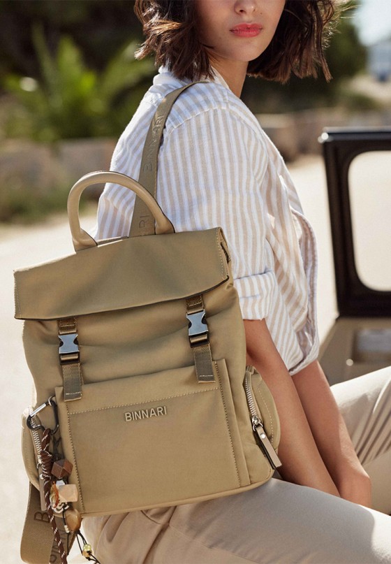 Mochila bolso kaki de mujer BINNARI 21151