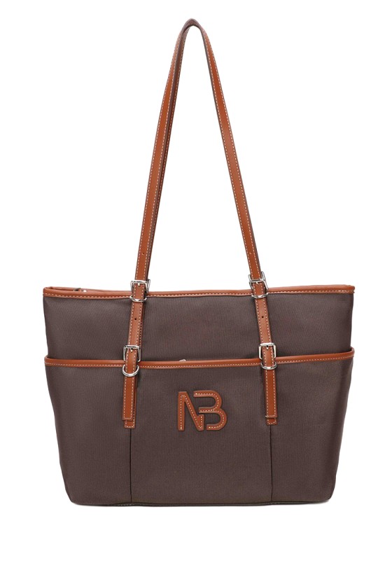 Bolso textil marrón de diario para mujer BINNARI 21183