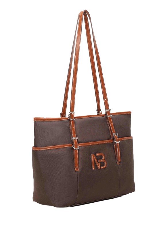 Bolso textil marrón de diario para mujer BINNARI 21183