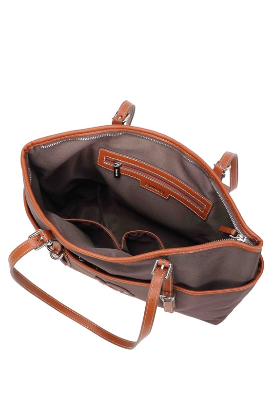 Bolso textil marrón de diario para mujer BINNARI 21183