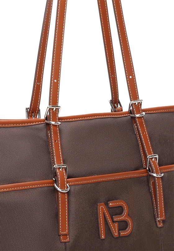 Bolso textil marrón de diario para mujer BINNARI 21183