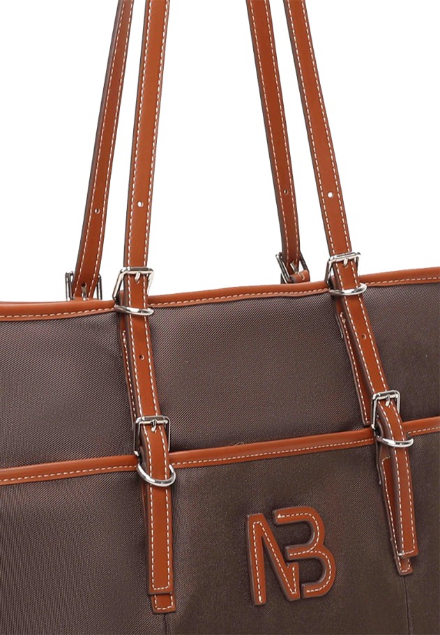Bolso textil marrón de diario para mujer BINNARI 21183