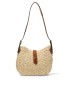 Bolso bandolera pequeña de rafia beige para mujer YULIA LZ modelo 257321