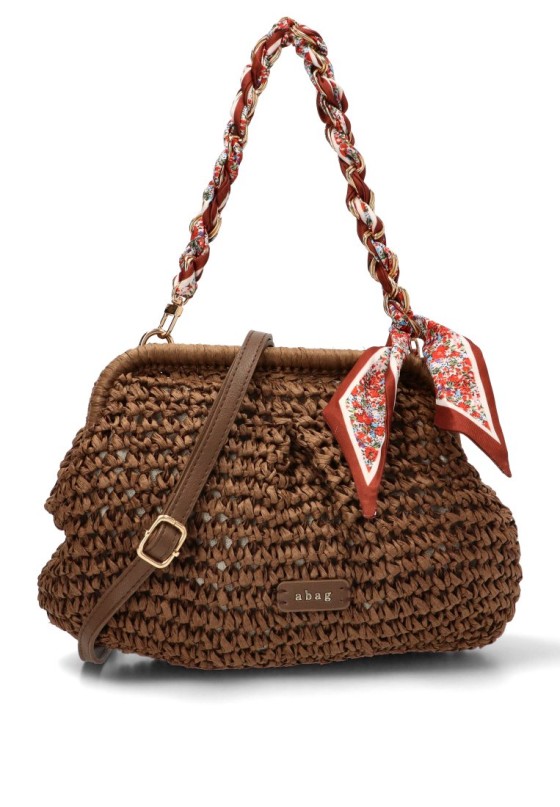 Bolso bandolera pequeño Luna Collection con rafia AXXR260253