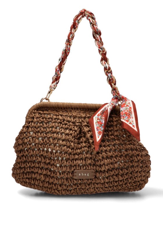 Bolso bandolera pequeño Luna Collection con rafia AXXR260253