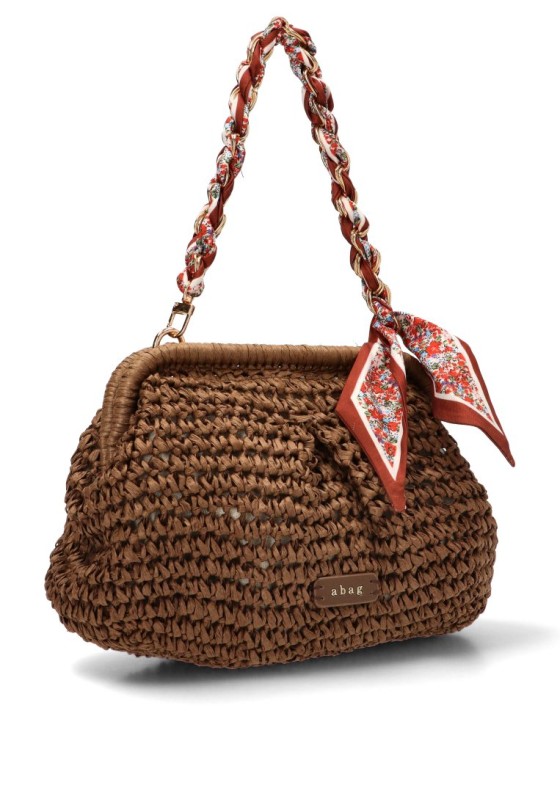 Bolso bandolera pequeño Luna Collection con rafia AXXR260253