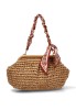 Bolso bandolera pequeña Luna Collection para mujer en rafia natural AXXR260253