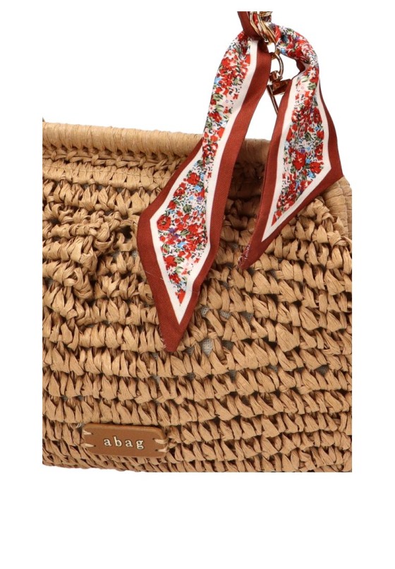 Bolso bandolera pequeña Luna Collection para mujer en rafia natural AXXR260253