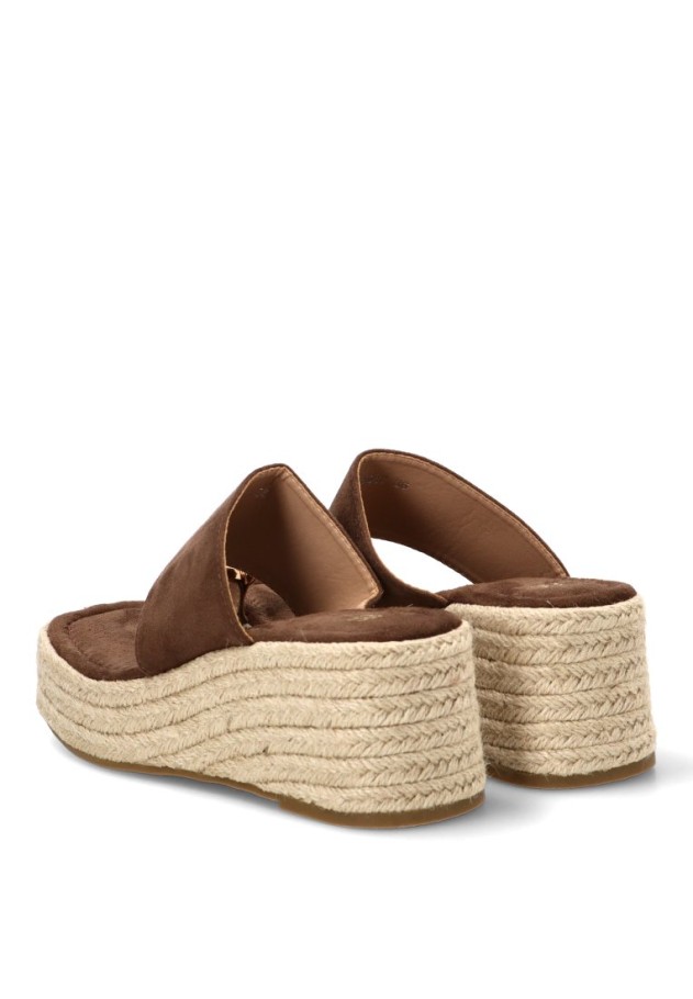 Sandalia con cuña alta café de mujer Luna Collection CF-5617