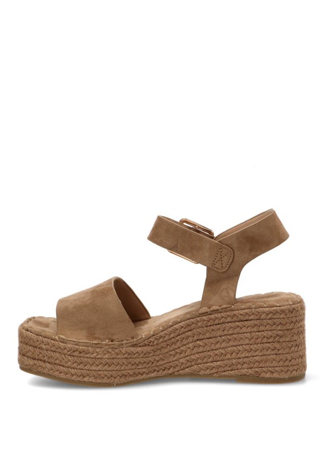 Sandalia CF-5764 de mujer Luna Collection con cuña media en kakhi