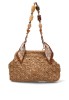 Bolso bandolera pequeño natural de mujer Luna Collection con rafia AXXR260255