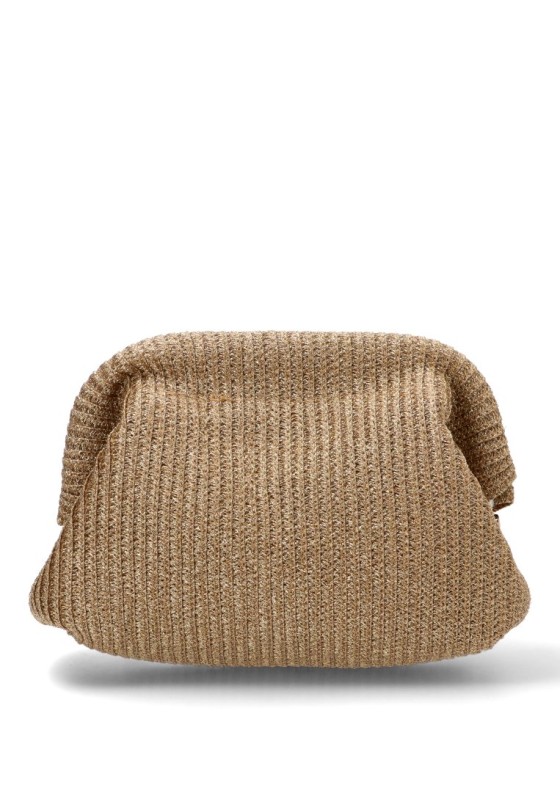 Bolso bandolera pequeña de rafia color oro de mujer YULIA LZ 25809-1