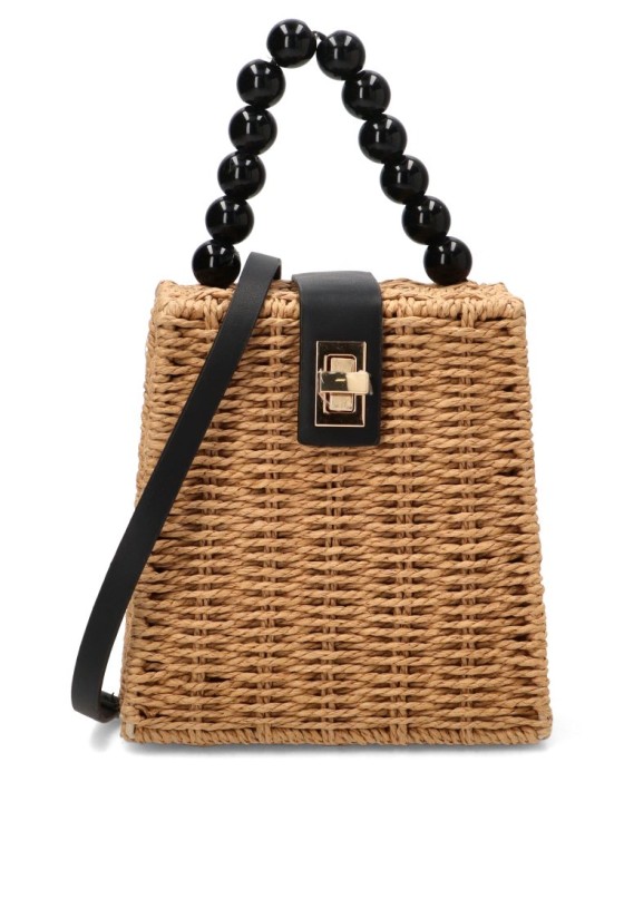 Bolso rafia cuadrado con bolas para mujer YULIA LZ modelo 0821-2