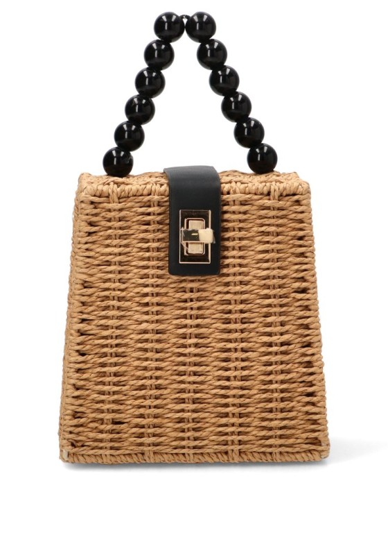 Bolso rafia cuadrado con bolas para mujer YULIA LZ modelo 0821-2