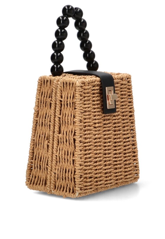 Bolso rafia cuadrado con bolas para mujer YULIA LZ modelo 0821-2