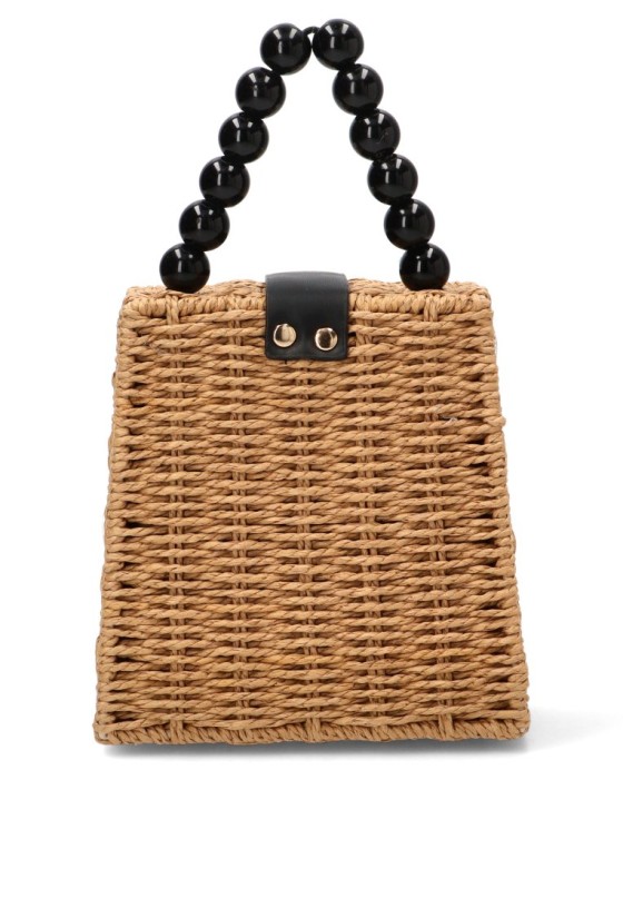 Bolso rafia cuadrado con bolas para mujer YULIA LZ modelo 0821-2