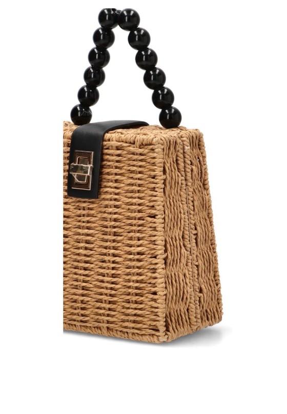 Bolso rafia cuadrado con bolas para mujer YULIA LZ modelo 0821-2