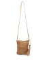 Bolso bandolera pequeño AM804 de mujer en rafia kakhi con borla