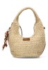 Bolso con rafia beige de mujer AXXR260223 Luna Collection