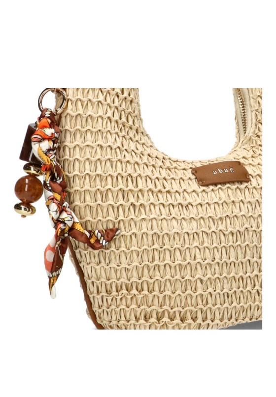 Bolso con rafia beige de mujer AXXR260223 Luna Collection