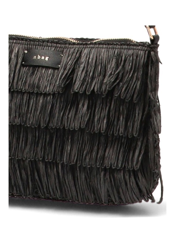 Bolso bandolera pequeño con rafia y flecos de mujer AXZQ260215