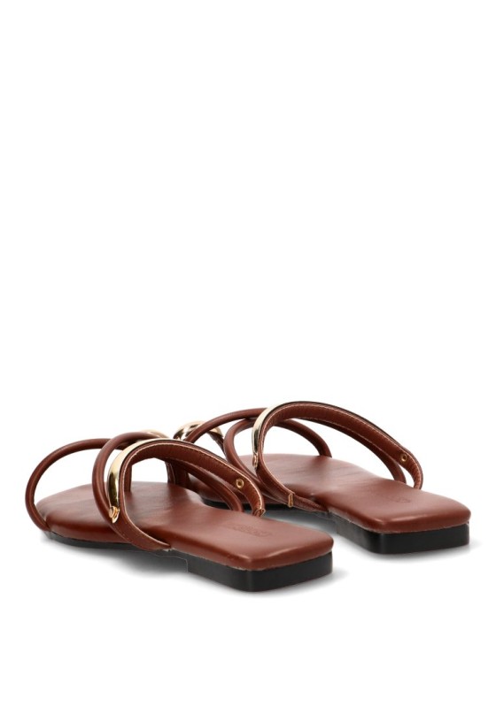 Sandalia plana Cereza P118 para mujer en camel