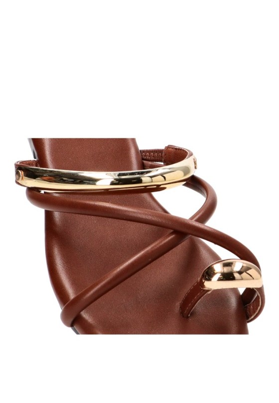Sandalia plana Cereza P118 para mujer en camel