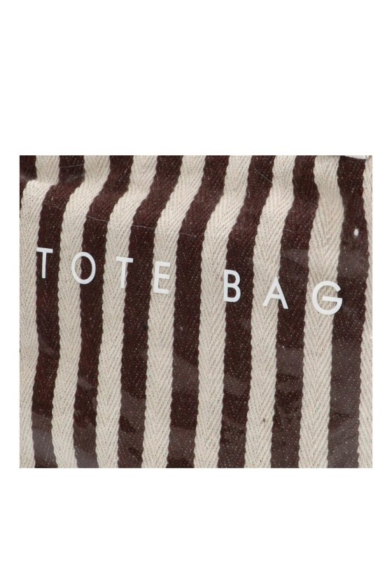 Bolsa de playa rayas marrón y beige de mujer Luna Collection ZYL22075