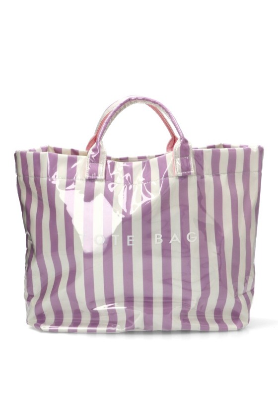 Bolsa playa textil lila con cierre velcro para mujer Luna Collection ZYL219989