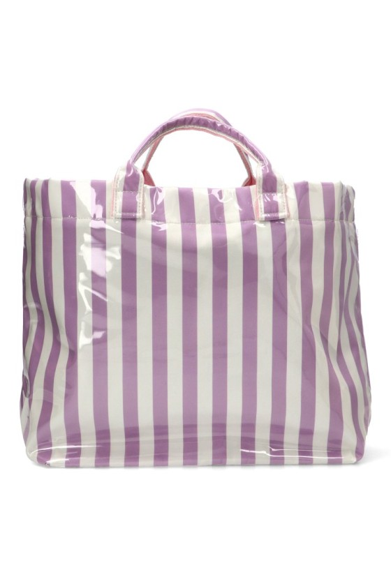 Bolsa playa textil lila con cierre velcro para mujer Luna Collection ZYL219989