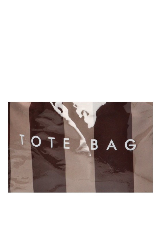 Bolsa de playa textil con rayas marrón y camel de mujer Luna Collection ZYL220118