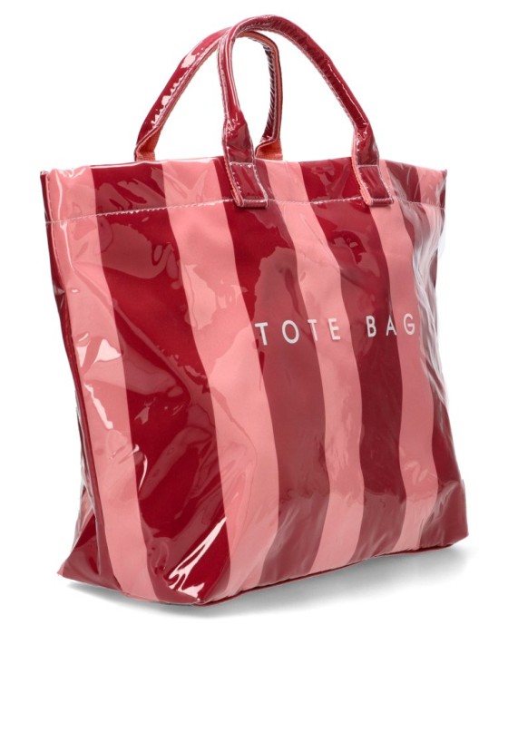 Bolsa playa de mujer Luna Collection ZYL220118 rosa con rayas anchas