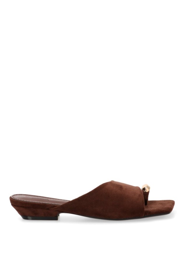 Sandalia marrón con tacón medio de mujer SORAIA modelo TC-2A038
